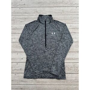 Under Armour Sweatshirt Women's XS Gray Space Dye HeatGear Athletic Quarter Zip